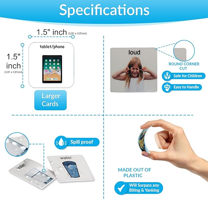 Visual Communication Book,162 ASD Photo Picture Cards: Autism Language Vocabulary, Speech Articulation Therapy, ADHD & Apraxia Learning