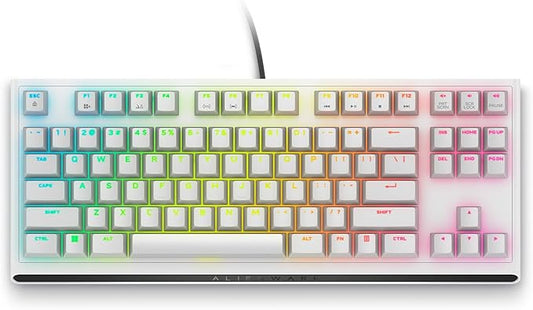 Alienware Tenkeyless Gaming Keyboard - AW420K - Lunar Light - Wired, Programmable, Cherry MX Red, USB, AlienFX RGB / 16.8 Million Colours