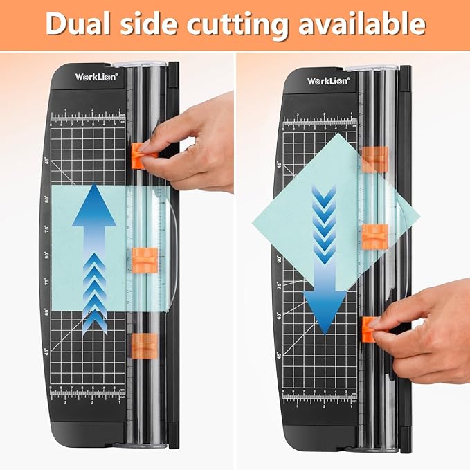 WORKLION Small Paper Trimmer, Portable Paper Cutter for Label, Origami, Card, Photo, Coupon, Scrapbook, Cardstock, Laminated Paper, and Craft Project