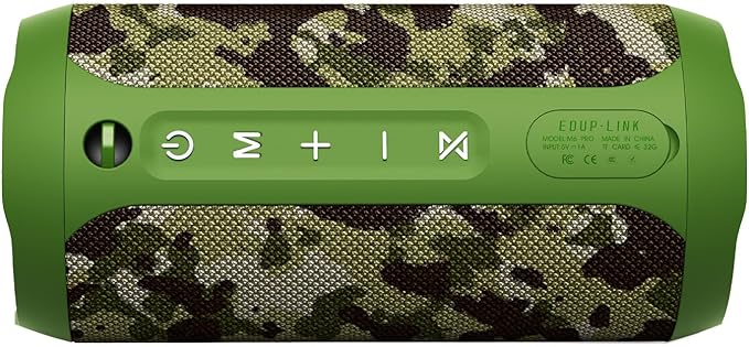 EDUPLINK Bluetooth Speaker, Portable Wireless Speakers, Waterproof Ipx7 Speaker, Music Box, TWS Pairing Stereo, Long Playtime for Girl, Maiden, Women, Girlfriend，Home, Travel, Camouflage