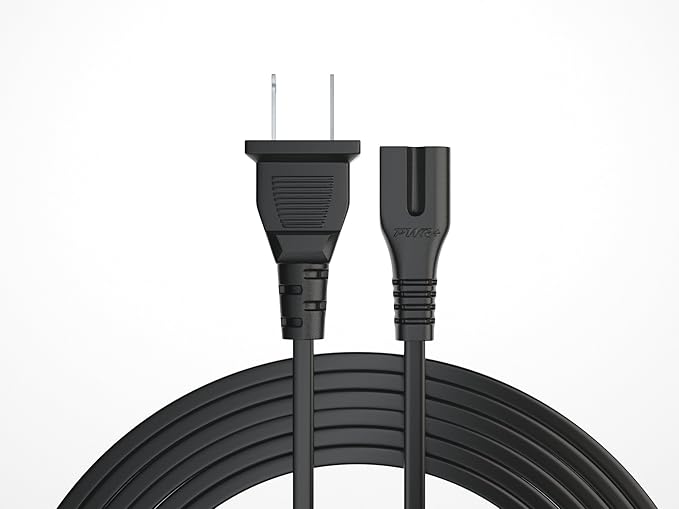 12Ft 2 Prong Polarized-Power-Cord for Vizio-LED-TV Smart HDTV, Bose Companion Speaker, Cable Box Router Arris, Sharp Sanyo Insignia Sound Bar, Singer Brother Baby-Lock Viking Pfaff Sewing Machine