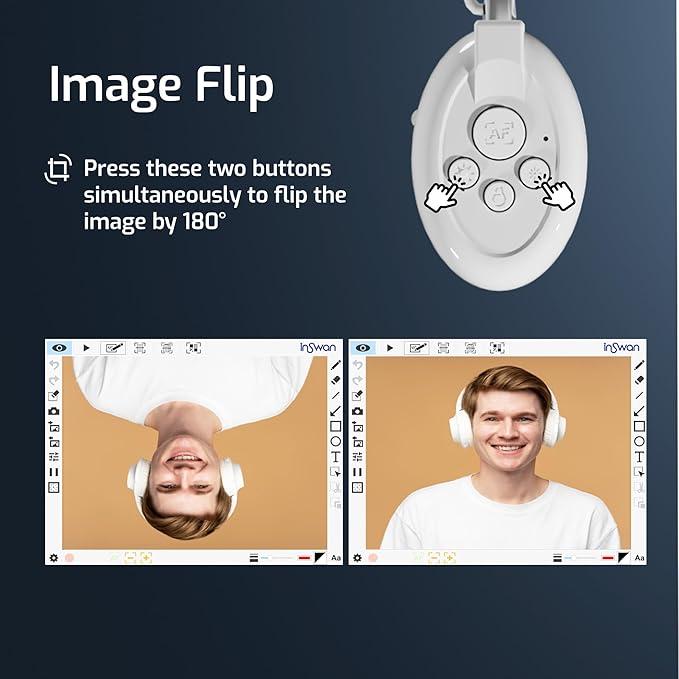 INSWAN INS‑2 4K USB Document Camera – 13MP, Dual Auto‑Focus, LED Light and Microphone, Plug & Play, Mac, Windows, iPad, Chromebook, A3 Capture – Ideal for Teachers and Classrooms