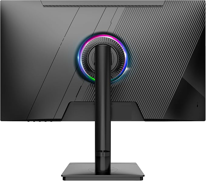 CRUA 27” Gaming Monitor, IPS UHD (3840x2160) Dual Mode (4K 144Hz or FHD 300Hz), 120% sRGB, Support Rotating/Vertical, AMD FreeSync, Built-in Speakers, HDMI 2.1 & DP 1.4, Wall Mount Install-Black