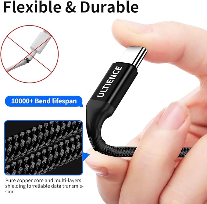 USB C to USB Adapter 2 Pack: 10Gbps USB Female to USB-C Male OTG Cable Thunderbolt 3 Converter, Compatible with iPhone16/15 Pro Max, MacBook Pro Air, Galaxy S25/24 (0.59ft, Black)