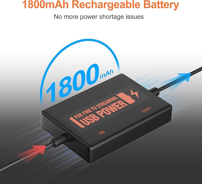 Fire Stick Power Adapter, USB Power Cable for Fire TV Stick, Powers Streaming TV Sticks Directly from TV's USB Port, 5V/2.1A for FireStick 2/3/4K/4K Max/Lite, Eliminates The Need for AC Adapter