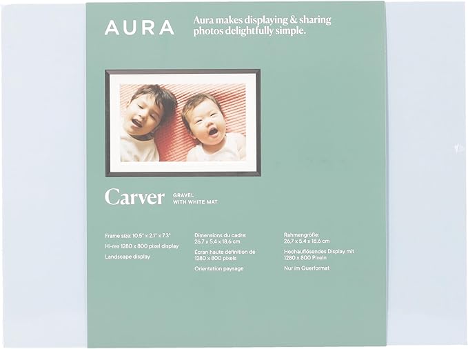 Aura Digital Picture Frame - 10.1" HD Mat Display | Wirecutter's Best Digital Frame for Gifting - Send Photos Directly from Your Phone from Anywhere | Quick & Easy Setup Over WiFi - Free App | Black