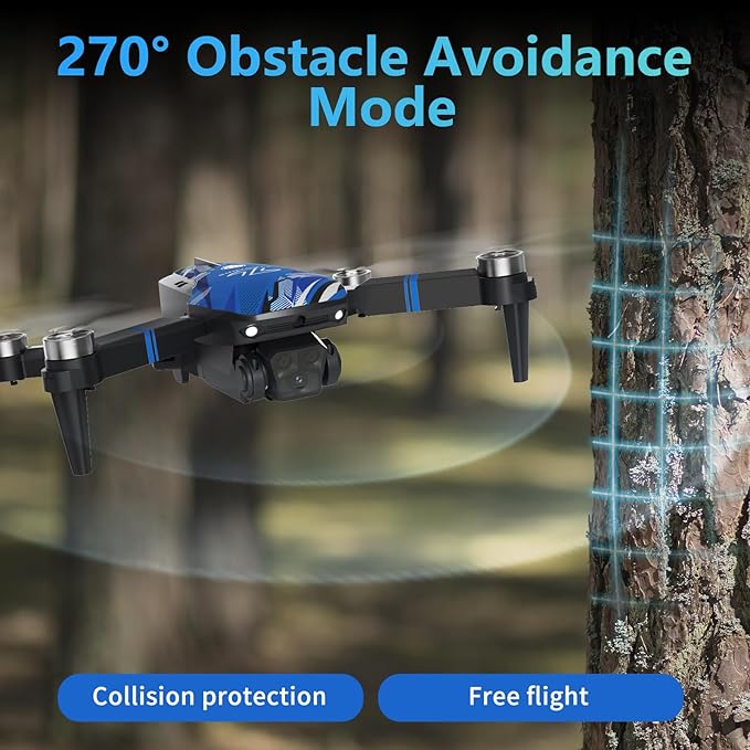 Drone with 4k Camera for Adults, Mini Drone with LCD Screen 2.8 Inch, 32G SD Card, Brushless Motor 270° Obstacle Avoidance, Foldable Remote Control Quadcopter for Beginners