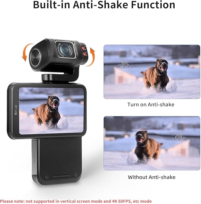 ORDRO M3 5K Video Camera Camcorder, WiFi IR Night Vision Handheld Camera for YouTube,4K UHD Video Camera with 3.5" Flippable Touch Screen, 3250mAh Capacity Battery,64G Card