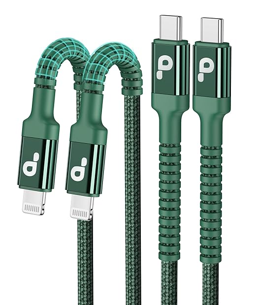 USB C to Lightning Cable 6FT 2Pack USB-C Fast Charger Cable Mfi Certified Type C to Lightning Cord USBC for iPhone 13 12 11 Pro Max Mini X XS XR 8 Plus 10 SE iPad 8th (Green)