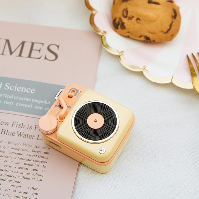 MUZEN Mini Bluetooth Speaker, Button Small Cute Portable Metal Retro Wireless Speaker with Loud Volume Great Sound and Portable Lanyard & Gift Bag for Office Classic Vintage Decor