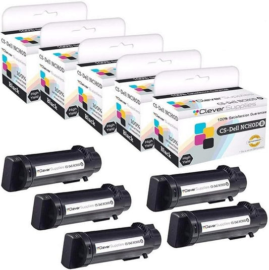 CS Replacement Toner Cartridge Compatible with Dell H625cdw NCH0D Black H625cdw H825cdw S2825cdn 5 Set