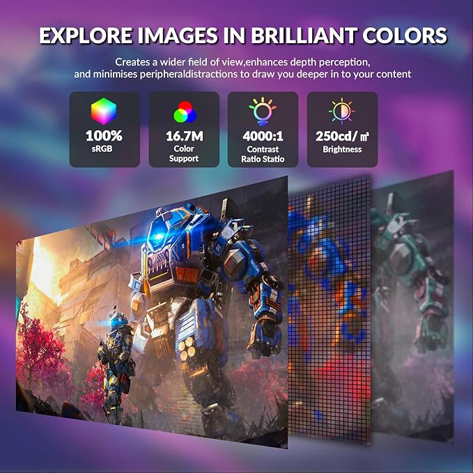 ZZA 27" Curved Gaming Monitor, 280Hz Refresh Rate, FHD 1920x1080p, 1800R VA Panel, 100% sRGB, AMD FreeSync, Low Blue Light, Ultra-Smooth Esports Display, HDMI 2.0 & DP 1.4, VESA Wall Mountable