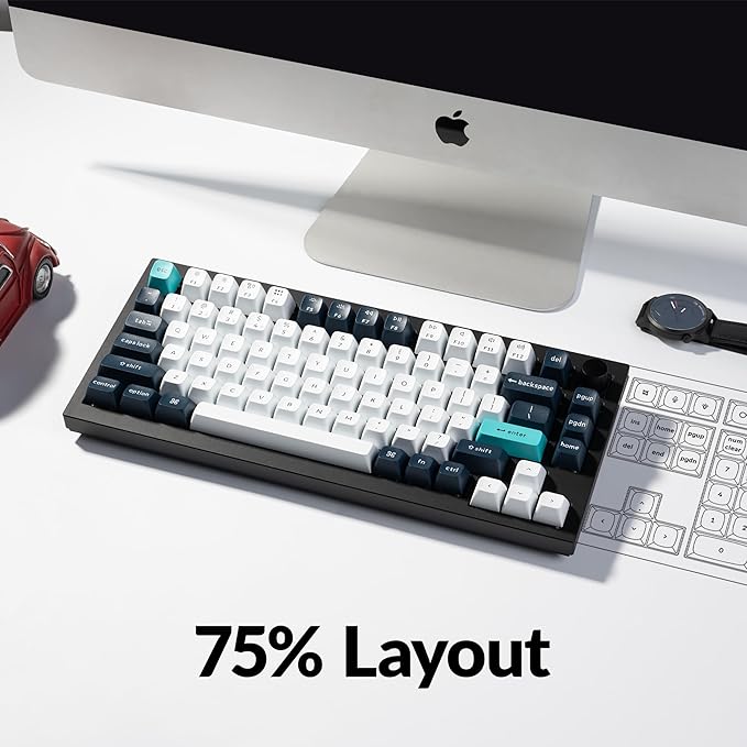 Keychron Q1 Max RGB QMK/VIA Custom Mechanical Keyboard, Hot-Swappable Full Metal Programmable Knob with Gateron Jupiter Brown Switch, 2.4 GHz/Bluetooth/Wired Gaming Keyboard for Mac Windows Linux