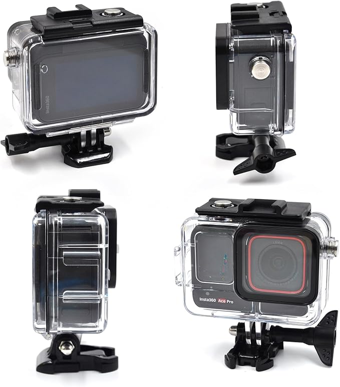 Waterproof Diving Housing for Insta360 Ace Pro Black,Waterproof Down to 60M/196FT,Underwater Photography Housing for Diving, Snorkeling with Floating Hand Grip