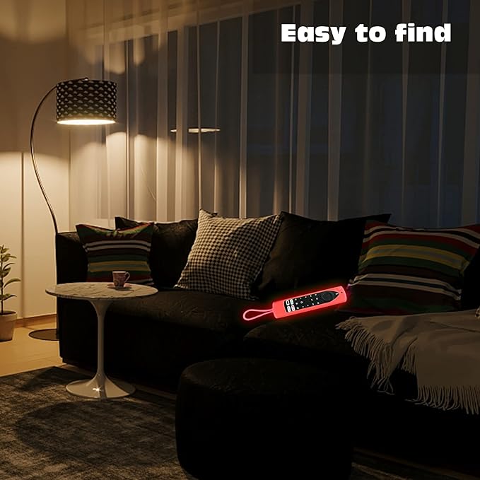 [2-Pack] Climberer Glow in The Dark Covers for Fire 4K Max (2nd Ed.) | FireStick TV | FireCube | Compatible with(Insignia, Toshiba, Pioneer, Omni) Remote - with Lanyard（Luminous red + Purple）