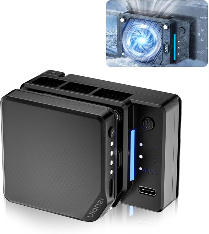 ULANZI CU01 Camera Cooler Kit for DSLR & Mirrorless, Semiconductor Cooling Fan with 3000mAh Magnetic Rechargeable Battery, 3 Speeds, Auto Temp Control Cooling for Video Recording(Battery+Cooler)