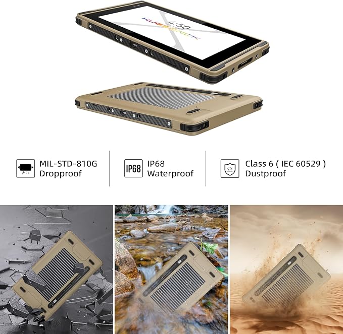 X7 Rugged Tablet 7 inch, 2600nit Sunlight Readable, 8+128GB Android 13 Waterproof Tablets for Outdoor Moto Drone Camera Monitor