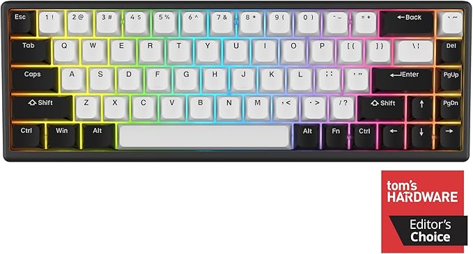 ARBITER Polar 65 -CNC Magnetic Gaming Keyboard w Rapid Trigger, Hall Effect Switches, CNC Aluminum Frame, Rapid Trigger, 65% Compact, Bright RGB, Dual-Shot PBT Keycaps - Black Panda