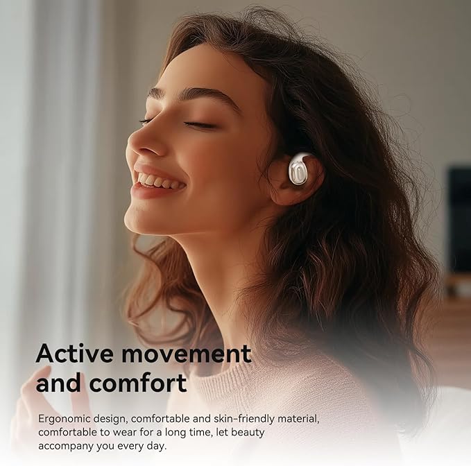 SANSUI Open Ear Headphones,Wireless Earbuds with Ergonomic Earhook,Bluetooth Headphones 5.4 with Noise Cancelling Mic,56H Playtime,IP55 Waterproof Ear Buds for Cycling,Running,Workout(Black)