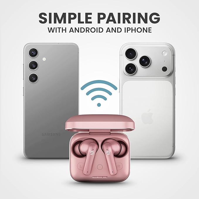 Back Bay Audio [USA-Based iPhone + Android Wireless Earbuds Bluetooth V5.3, Sweatproof Air Buds for Android Phones, Small Sports Bass Earphones with Wireless Mic for iPhone iOS, Bluetooth Earphones