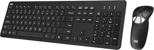 Adesso Wireless Air Mouse and Keyboard Combo, Rechargeable, Desktop Mouse and Presentation Remote with Customizable Buttons & Hand Gestures for TV, Projector, CCTV, Presentation WKB-5300CB