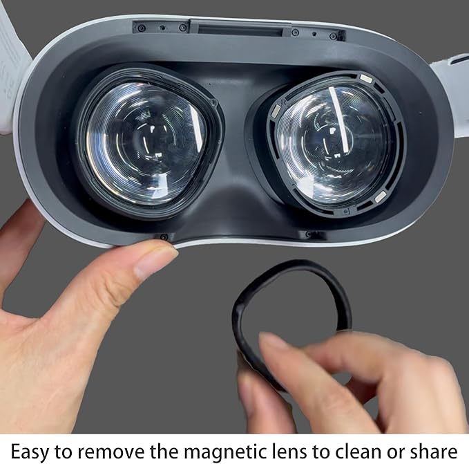 IOOIOO one Lens Insert for L or R Eye for Meta Quest 3s or Quest 2, Lenses Oculus VR Headset, Blue Light Blocking, Removal Magnetic Inserts(nearsighted SPH:-4.25)