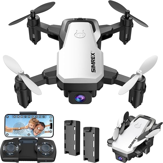 X300C Mini Drone with Camera 720P HD FPV, RC Quadcopter Foldable Drone With Altitude Hold, 3D Flip, Headless Mode, Gravity Control and 2 Batteries, Gifts for Kids, Adults, Beginner (White)