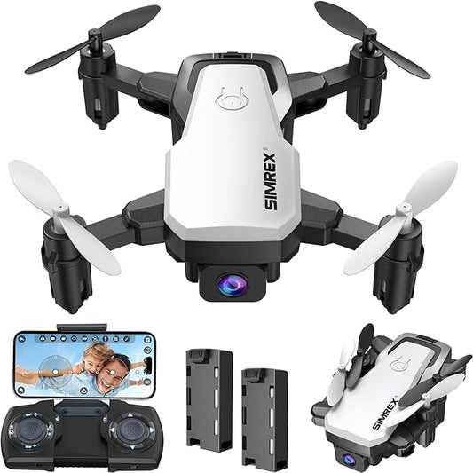 X300C Mini Drone with Camera 720P HD FPV, RC Quadcopter Foldable Drone With Altitude Hold, 3D Flip, Headless Mode, Gravity Control and 2 Batteries, Gifts for Kids, Adults, Beginner (White)