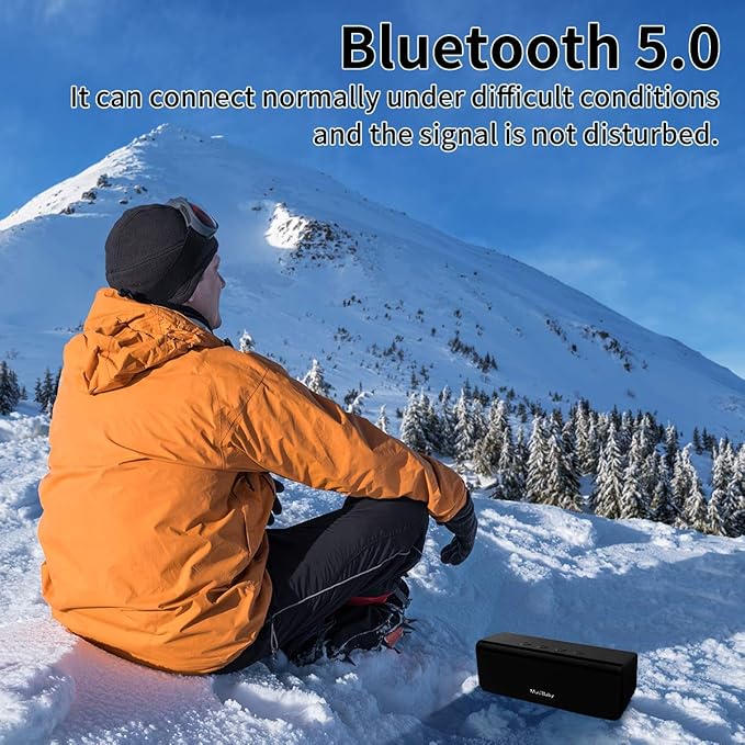 Bluetooth Speaker,MusiBaby Speakers Bluetooth Wireless,Outdoor,Waterproof,PortableSpeaker,Booming Bass,Stereo,Dual Pairing,24H Play,Wireless Speakers for Home,Hiking,Travel-Black
