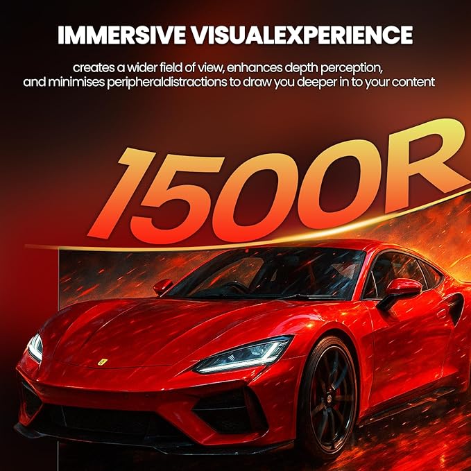 CRUA 32" Curved Gaming Monitor, 4k UHD(3840 * 2160P) VA Screen, 1500R, 144Hz/160Hz Computer Moniter, Supports AMD Freesync, 120% sRGB, Built-in Speakers, Wall Mountable Installs(HDMI 2.1/DP 1.4)-Black