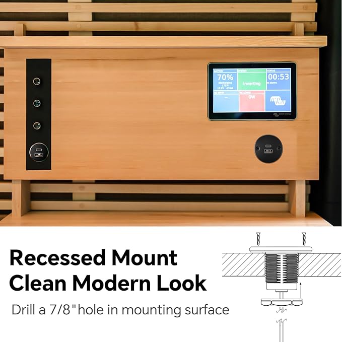 Acegoo RV USB Outlet All-Aluminum Type A + Type C Ports 12V/24V USB Charger, Recessed Mount 24W High-speed Charging Socket, PD3.0 & QC3.0 Fast Charger for Camper Trailer Van Car Boat Golf Cart (2Pcs)