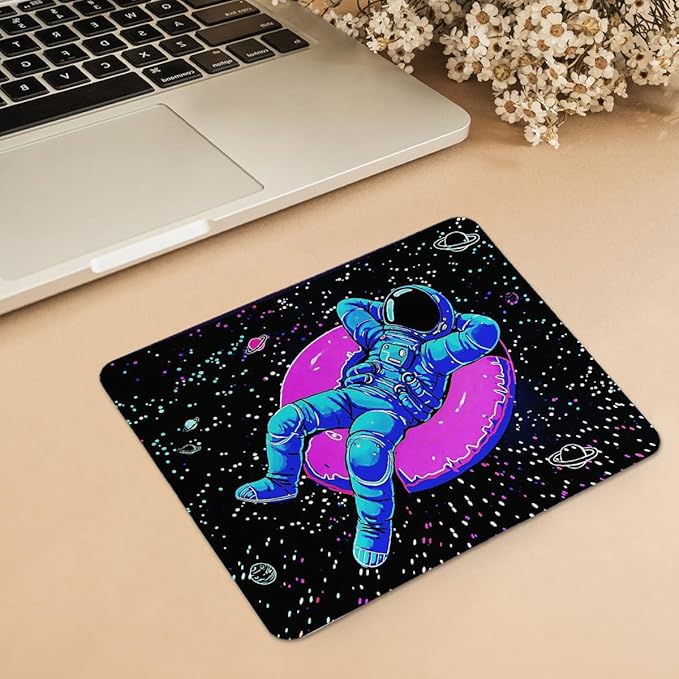 hold fizz Gaming Astronaut Space Mouse Pad, Small Cool Galaxy Gamer Mouse Pad, Cool Gaming Mousepad Accessories for Desk, Laptop, Computer, Office, Boys Kids Room Decor, 9.5x7.9 Inch