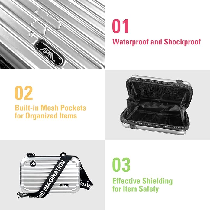 [APAL] Electronic Gadget Organizer, Anti-shock EVA Protection Carry Bag/Pouch for Power Bank, Cable, Hard DriveB. Personal Cosmetics, Toiletry Travel, Trendy Cross-body Bag.