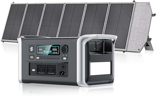 1600W Portable Power Station with 200W Solar Panel - 1024Wh Solar Generator 1000W AC Output Fast Charging 0-80% in 1Hr for RV Camping Off-Grid Living