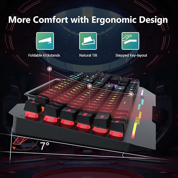 AULA Gaming Keyboard, T102 104 Keys Gaming Keyboard and Mouse Combo with RGB Backlit, All-Metal Panel, Anti-Ghosting, PC Game Keyboard and Mouse, USB Wired Keyboard Mouse for MAC Xbox PC Gamers