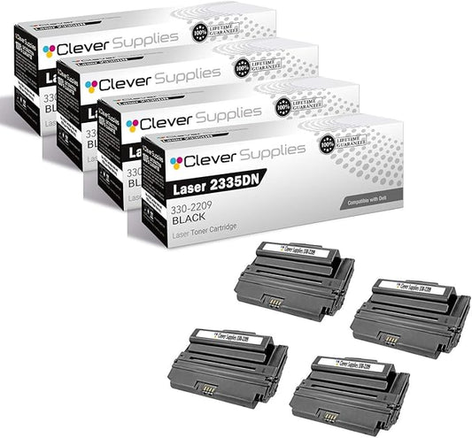 CS Replacement Toner Cartridge Compatible with Dell Laser 2335DN 330-2209 Black Laser 2335dn 2355dn Toner Cartridge 4 Pack