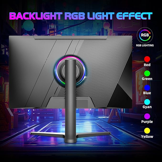 32 Inch Gaming Monitor QHD (2560 x 1440) 2K IPS Panel, 165Hz, 1ms GTG, sRGB 100%,Freesync, HDR10, VESA Mountable,Displayport, HDMI, Height/Tilt/Swivel/Pivot Adjustment, PC Monitor for Gamers