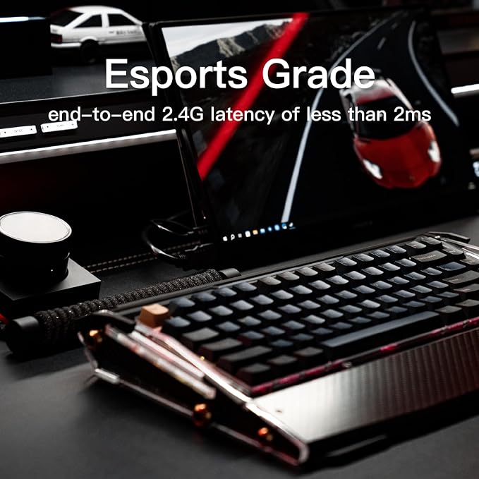 Black Diamond 75 v2 RGB Wireless Mechanical Gaming Keyboard, 2.4G 2ms Latency, Tri-Mode Connection, Leaf Spring Mount, Custom Internals, Hotswapable Switch