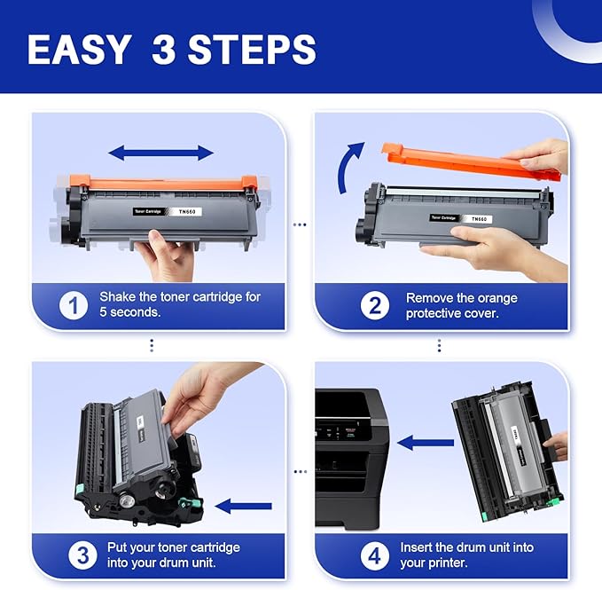 TN660 Toner Cartridge Replacement for Brother TN 660 TN-660 TN630 TN-630 Compatible with HL-L2300D HL-L2305W HL-L2320D HL-L2340DW HL-L2360DW HL-L2380DW DCP-L2540DW Printer(2 Pack, Black)