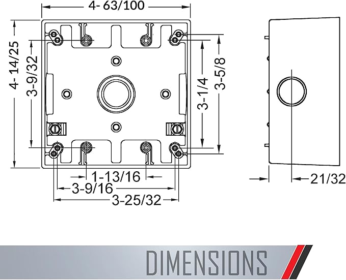 2-Gang Weatherproof Box, Three 3/4 in. Outlets, Bronze