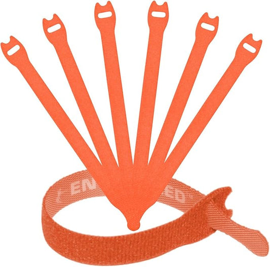 Reusable Cable Ties 1/2" x 8" for Cable Management and Organizing Cords - 30 Pack Bundled with 2 Bonus Cinch Straps (Orange)