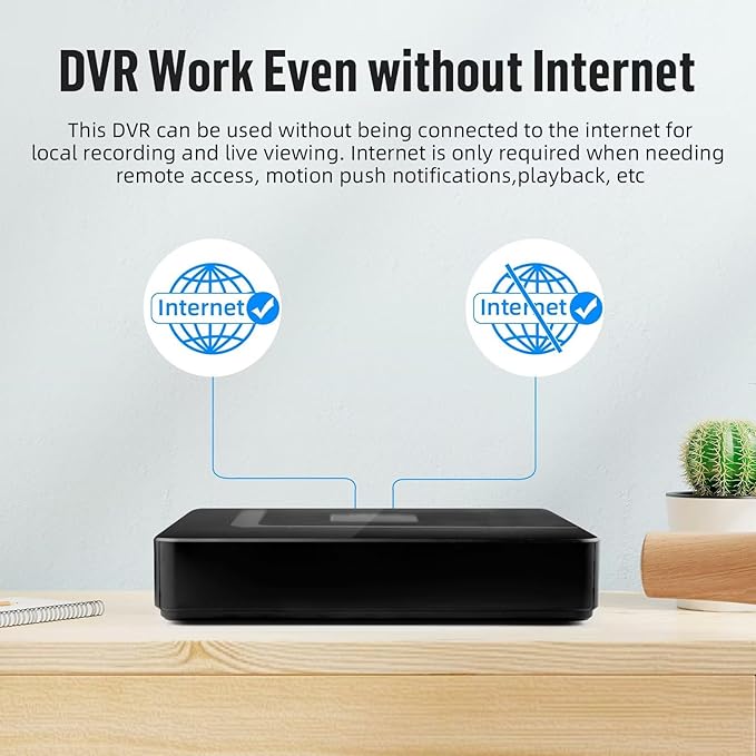 8 Channel Security DVR Recorder with 500G HDD, 8CH Hybrid 6-in-1 CCTV DVR for Surveillance Camera, Supports 8CH Analog Cameras, DVR for Security Camera Home Surveillance System, Mobile APP & PC Remote