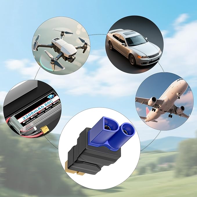 Goupchn XT60 Female to EC5 Male Connector Adapter Wireless Converter 4PCS for RC FPV Drone Car Lipo Battery Charger ESC