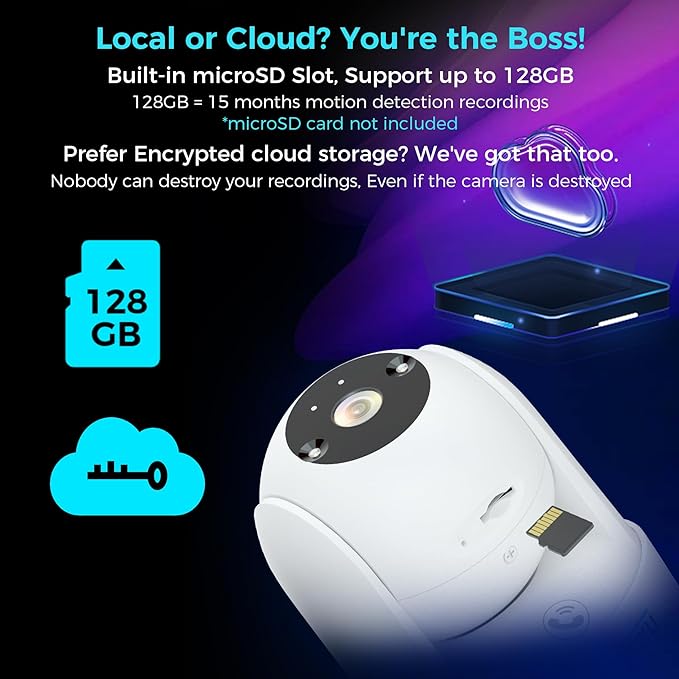 Vicohome 2CQ4 2K AI Solar Security Camera Wireless Outdoor and Indoor Camera, Battery Powered Cam, Color Night Vision,Two Way Audio,PIR Motion Detection, 360° View Pan/Tilt,Easy to Setup