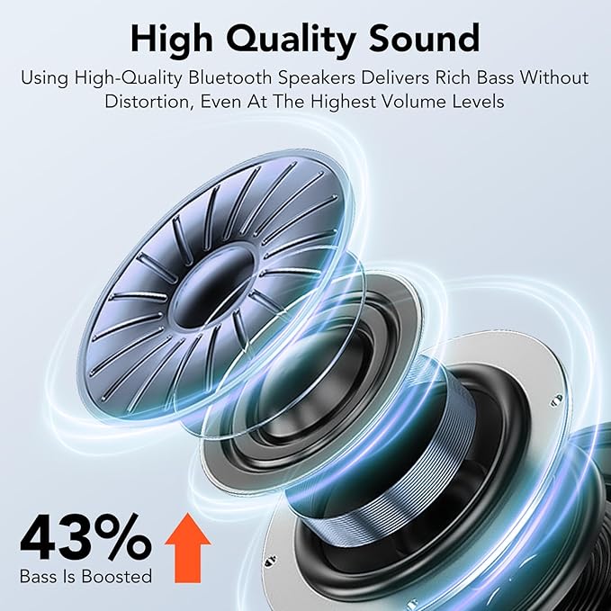 Multifunctional Cell Phone Stand with Wireless Bluetooth Speaker and Anti-Slip Base, HD Stereo Compatible with Multiple Devices, Tech Gadgets Gifts for Men/Women/Parents/Child (Blue)