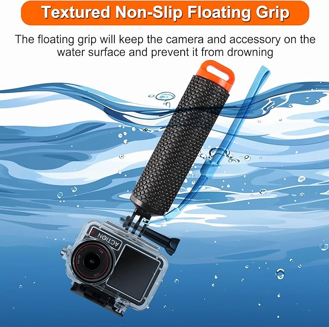 BO&DQQ Underwater Waterproof Case Compatible with DJI Osmo Action 5 Pro/Action 4/Action 3, 164FT/50M Dive Diving Housing Cover Shell with Camera Handle Mount Accessories Kit