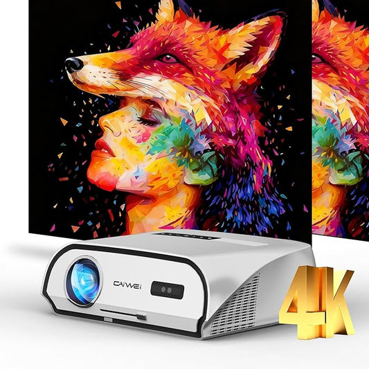 4K Home Cinema Smart Projector with HDR 10, Bluetooth, MEMC, WLAN, HDMI 2.1, NFC, Brighter True Daylight Video Projectors Streaming Apps for Outdoor Movies Gaming Office Classroom Art-tracing