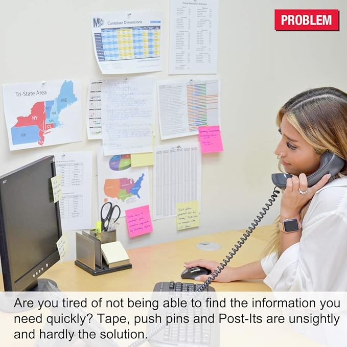 Ultimate Office AdjustaView 10-Pocket Desk Reference Organizer with Easy-Load Pockets and Compact Weighted Base for Maximum Stability (Colored Pockets)