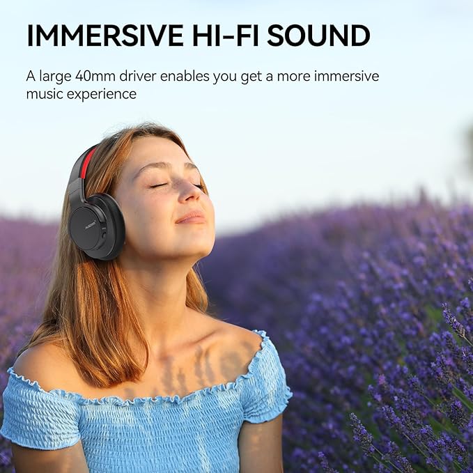 AUSDOM Active Noise Cancelling Headphones, Wireless Over Ear Bluetooth Headphones with Deep Bass, Memory Foam Ear Cups, 50H Playtime, Hi-Fi Stereo Audio, 3.5mm Wired Audio Jack, for Travel/Home/Office