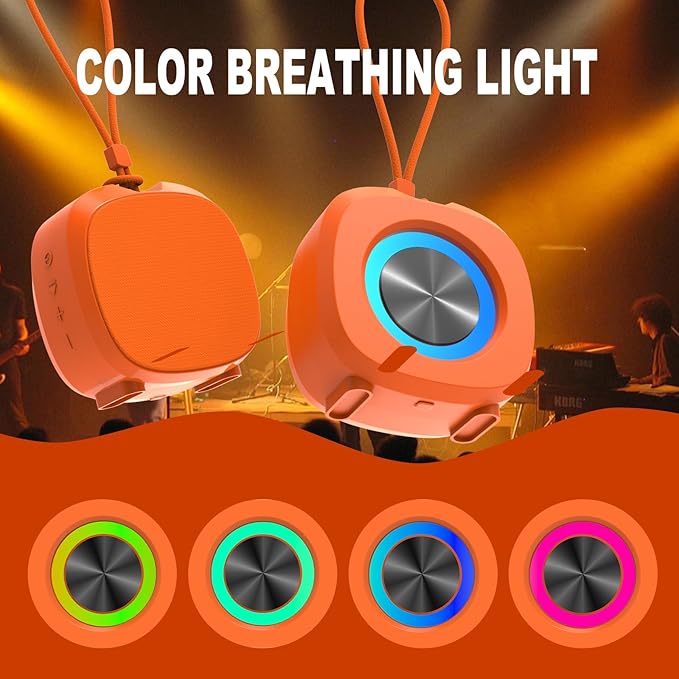 Bluetooth Speaker Portable Media Players Clear Loud Stereo Sound Deep Bass Wireless Speaker With Lights TWS IPX5 Waterproof Small Speakers Long Playtime for Home/Party/Outdoor/Beach Electronic Gadgets